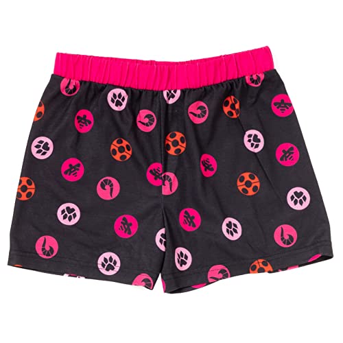 Miraculous Cat Noir Ladybug Rena Rouge Little Girls Pajama Shirt Shorts Black/Pink 4