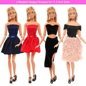 11.5 Inch Doll Clothes & Accessories 4 Tops 4 Pants/Skirts Outfits 2 Coats 2 Fashion Dresses 10 Shoes 2 Glasses 11 Handbags for 11.5 Inch Dolls