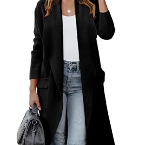 ANRABESS Womens Oversized Sweater Cardigan Knit Long Dressy Coatigan Soft Casual Sweater Jacket Coat Pockets Fashion Trendy 2023 Outwear Clothing Black 580heise-XL