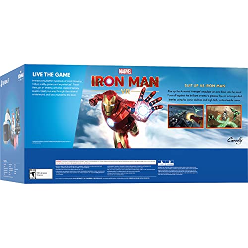 Sony Playstation VR Marvel's Iron Man Bundle, White: Playstation VR Headset, Camera, 2 Move Motion Controllers, VR Digital Code for PS4 PS5