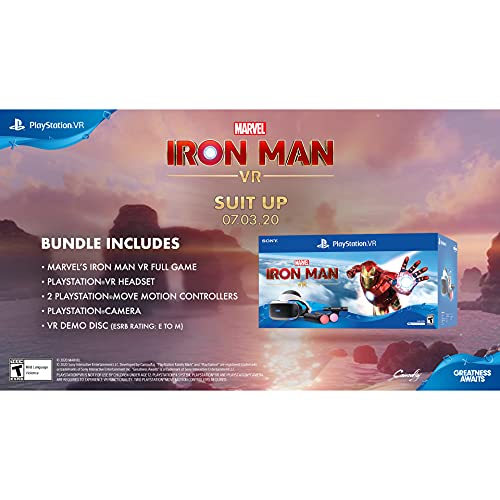 Sony Playstation VR Marvel's Iron Man Bundle, White: Playstation VR Headset, Camera, 2 Move Motion Controllers, VR Digital Code for PS4 PS5