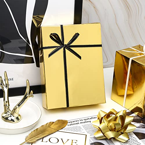 RUSPEPA Gold Metallic Wrapping Paper - Solid Color Paper Perfect for Wedding, Birthday, Christmas, Baby Shower - 17.5 Inches X 32.8 Feet