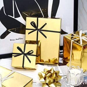 RUSPEPA Gold Metallic Wrapping Paper - Solid Color Paper Perfect for Wedding, Birthday, Christmas, Baby Shower - 17.5 Inches X 32.8 Feet
