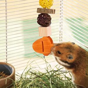 Xylolfsty Fall Themed Chew Toys for Rabbit Dwarf Hamster Bunny Guinea Pig Chinchilla Gerbil Pet Rat Small Animals Cage Hanging Teeth Grinding Accessories Autumn Thanksgiving Gifts 3PCS