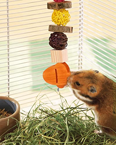 Xylolfsty Fall Themed Chew Toys for Rabbit Dwarf Hamster Bunny Guinea Pig Chinchilla Gerbil Pet Rat Small Animals Cage Hanging Teeth Grinding Accessories Autumn Thanksgiving Gifts 3PCS