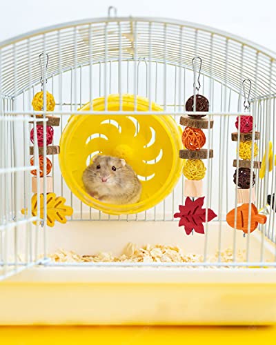 Xylolfsty Fall Themed Chew Toys for Rabbit Dwarf Hamster Bunny Guinea Pig Chinchilla Gerbil Pet Rat Small Animals Cage Hanging Teeth Grinding Accessories Autumn Thanksgiving Gifts 3PCS