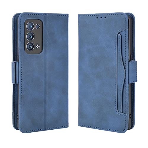 Card Slot Case for Oppo Reno 6 Pro+ /Plus 5G Stand Flip Case Cover for Oppo Reno 6 Pro+ /Plus 5G Retro Magnetic Phone Shell Wallet Phone case with Card Slots