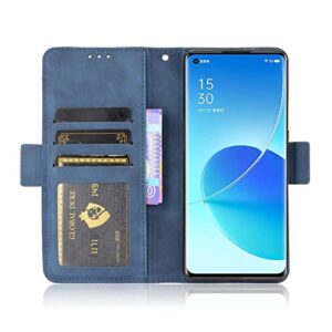 Card Slot Case for Oppo Reno 6 Pro+ /Plus 5G Stand Flip Case Cover for Oppo Reno 6 Pro+ /Plus 5G Retro Magnetic Phone Shell Wallet Phone case with Card Slots