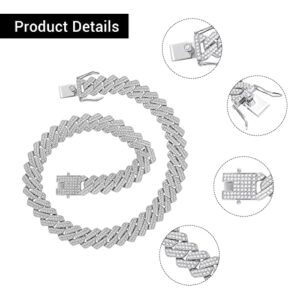 Yolev Cuban Link Chain Mens Iced Out Miami Cuban (silver)