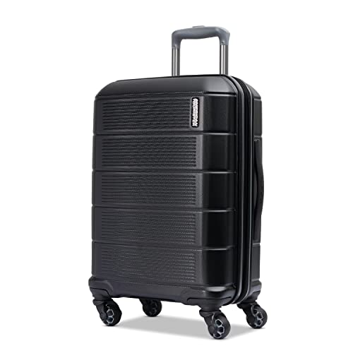 American Tourister Stratum 2.0 Expandable Hardside Luggage with Spinner Wheels, Jet Black, Carry-on