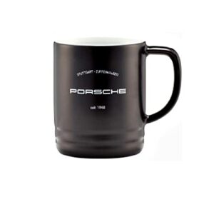 porsche classic engine piston cup vintage style porcelain coffee mug matte black standard size 270 ml