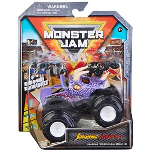 monster jam 2022 spin master 1:64 diecast truck with bonus accessory: arena favorites jurassic attack