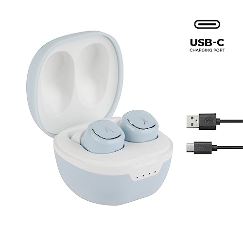 Altec Lansing NanoBuds 2.0 True Wireless Earbuds with Charging Case, TWS Waterproof Bluetooth Earphones with Touch Controls for Travel, Sports, Running, Working (ICY)