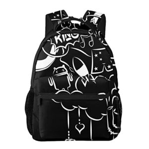 ganiokar cartoon backpack bookbags for student girls & boys, 4 small pockets inside,color1