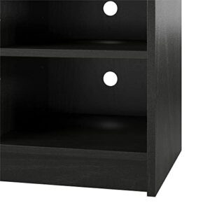 Ameriwood Home Hendrix 55" TV Stand with Electric Fireplace Insert and 6 Shelves, Black Oak, 5.87"D x 47.6"W x 23.27"H