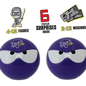 NINJA KIDZ TV Mini Mystery Ninja Ball 2 Pack - Series 3 Purple | Includes 2 Characters of 13 Possible | 6 Unique Ninja Balls to Collect