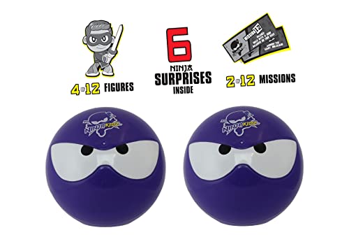 NINJA KIDZ TV Mini Mystery Ninja Ball 2 Pack - Series 3 Purple | Includes 2 Characters of 13 Possible | 6 Unique Ninja Balls to Collect