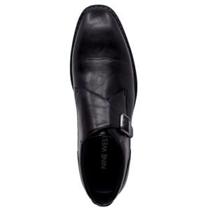 NINE WEST Mens Monk Strap Loafer Dress Shoes I Moc-Toe Bit Slip-On Loafer I Fyfe Black 9