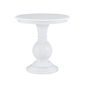 powell white pedestal accent table pickins round