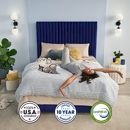 Serta - 15" Clarks Hill Elite Plush Pillow Top Queen Mattress, Comfortable, Cooling, Supportive, CertiPur-US Certified, Queen, White/Blue