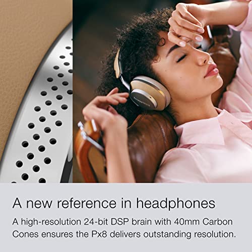 Bowers & Wilkins Px8 Over-Ear Wireless Headphones, Advanced Active Noise Cancellation, Compatible with B&W Android/iOS Music App, Premium Design, Offers 7-Hour Playback on 15-Min Quick Charge, Tan