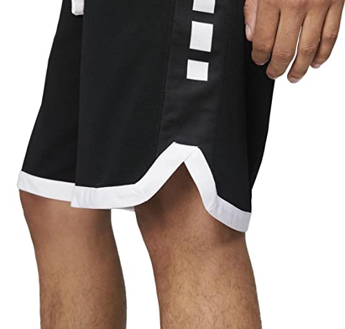 Nike Elite Stripe Basketball Short (Medium, Black/White/White)