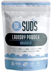 new dr suds natural laundry detergent powder 100+ loads unscented made with natural earth ingredients