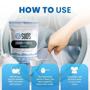 New Dr Suds Natural Laundry Detergent Powder 100+ Loads Unscented Made With Natural Earth Ingredients