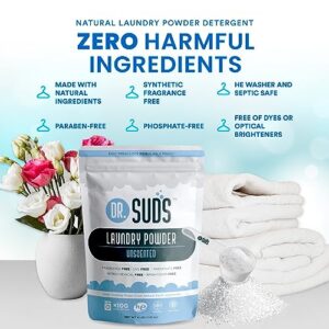 New Dr Suds Natural Laundry Detergent Powder 100+ Loads Unscented Made With Natural Earth Ingredients