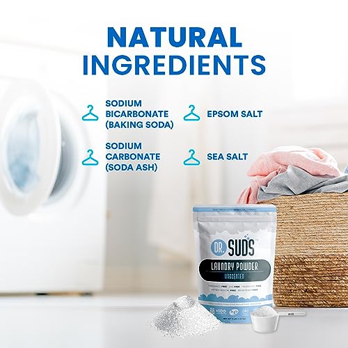 New Dr Suds Natural Laundry Detergent Powder 100+ Loads Unscented Made With Natural Earth Ingredients