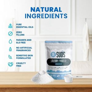 New Dr Suds Natural Laundry Detergent Powder 100+ Loads Unscented Made With Natural Earth Ingredients