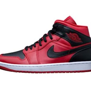 Nike Jordan Mens Jordan 1 Mid 554724 660 Reverse Bred, Gym Red/Black/White, Size 10.5