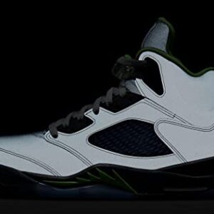 Nike Men's Air Jordan 5 Retro Sneaker, Silver/Green Bean-flint Grey, 10.5