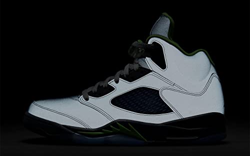 Nike Men's Air Jordan 5 Retro Sneaker, Silver/Green Bean-flint Grey, 10.5