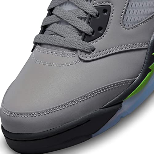 Nike Men's Air Jordan 5 Retro Sneaker, Silver/Green Bean-flint Grey, 10.5