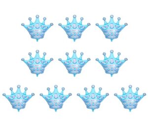 10 pcs jumbo foil crown balloons large 30 inches foil helium crown balloons for birthday wedding party decorations (blue)