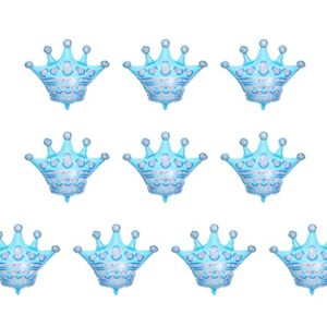 10 Pcs Jumbo Foil Crown Balloons Large 30 Inches Foil Helium Crown Balloons for Birthday Wedding Party Decorations (Blue)