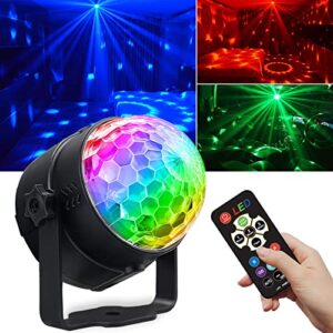 disco ball light,halloween party decorations lights, usb led mini sound activated dj dance stage light colourful rgb strobe lamp for home room dance karaoke xmas happy birthday wedding club show