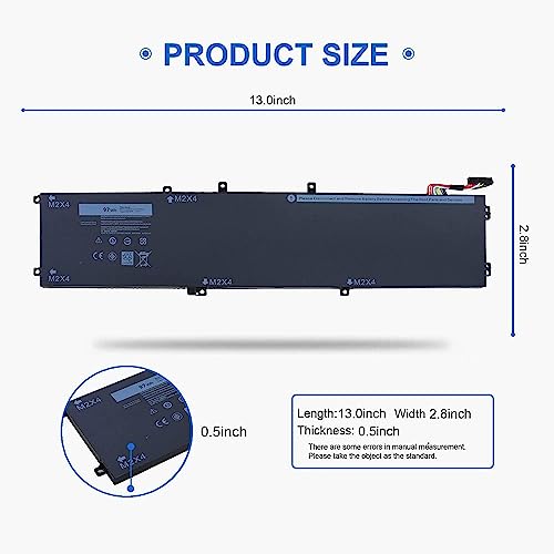 97WH Type 6GTPY Battery for Dell XPS 15 9560 9570 9550 7590 15-9570-D1541 15-9570-D1741 15-9570-D1941T Precision 5520 M5520 5540 M5540 5510 M5510 Workstation 5XJ28 GPM03 5041C 05041C 5D91C P56F002