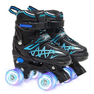 shdsl roller skates for boys kids child toddler beginners, adjustable 4 sizes roller skates for adult and youth with all light up wheels, patines para niñas for outdoor indoor sports