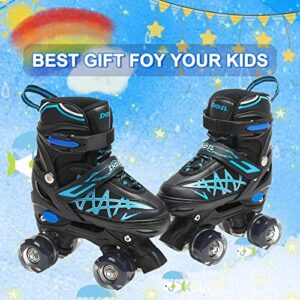 SHDSL Roller Skates for Boys Kids Child Toddler Beginners, Adjustable 4 Sizes Roller Skates for Adult and Youth with All Light Up Wheels, Patines para niñas for Outdoor Indoor Sports