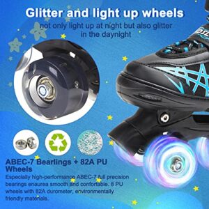 SHDSL Roller Skates for Boys Kids Child Toddler Beginners, Adjustable 4 Sizes Roller Skates for Adult and Youth with All Light Up Wheels, Patines para niñas for Outdoor Indoor Sports