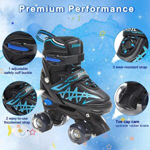 SHDSL Roller Skates for Boys Kids Child Toddler Beginners, Adjustable 4 Sizes Roller Skates for Adult and Youth with All Light Up Wheels, Patines para niñas for Outdoor Indoor Sports