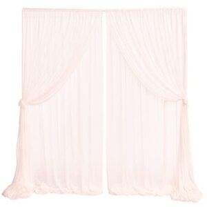 ling's moment 2 layer wedding backdrop curtains wrinkle-free 10ft x 10ft chiffon fabric drapes for bridal shower baby shower wedding arch party stage decoration - blush