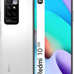 Xiaomi Redmi 10 2022 NFC 4G LTE (128GB + 4GB) LTE GSM Global Unlocked 6.5" 50MP Quad Camera (Not Verizon Sprint Boost Tmobile At&T Cricket) + (w/Fast Car 16W Charger Bundle) (Pebble White)