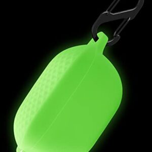 Geiomoo Silicone Case Compatible with JBL Vibe 100 TWS, Protective Cover with Carabiner (Luminous Green)