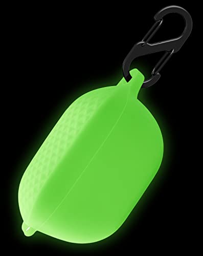 Geiomoo Silicone Case Compatible with JBL Vibe 100 TWS, Protective Cover with Carabiner (Luminous Green)