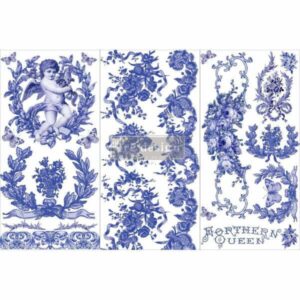 beautiful french blue | mini decor transfers | redesign with prima furniture mixed media