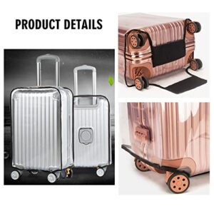 FABULWAY 3PCS Clear PVC Suitcase Cover Protectors Transparent Luggage Cover Waterproof Wheeled Suitcase Dust Cover Dustproof Travel Luggage Sleeve Protector 20"+24"+28"(3PCS)