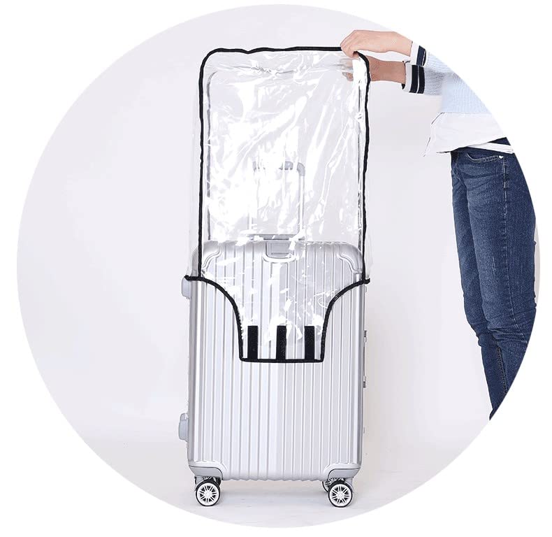 FABULWAY 3PCS Clear PVC Suitcase Cover Protectors Transparent Luggage Cover Waterproof Wheeled Suitcase Dust Cover Dustproof Travel Luggage Sleeve Protector 20"+24"+28"(3PCS)